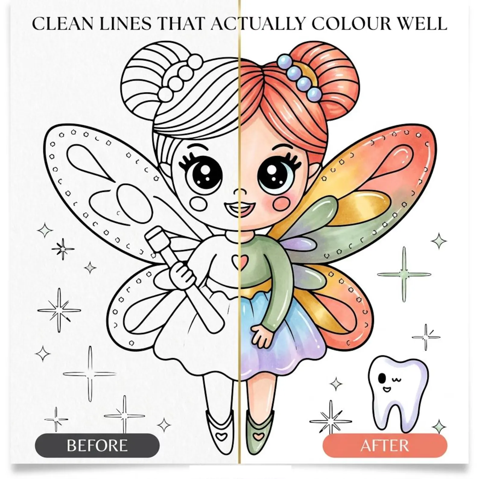 Clean Lines That Actually Colour Well - Before and After Comparison